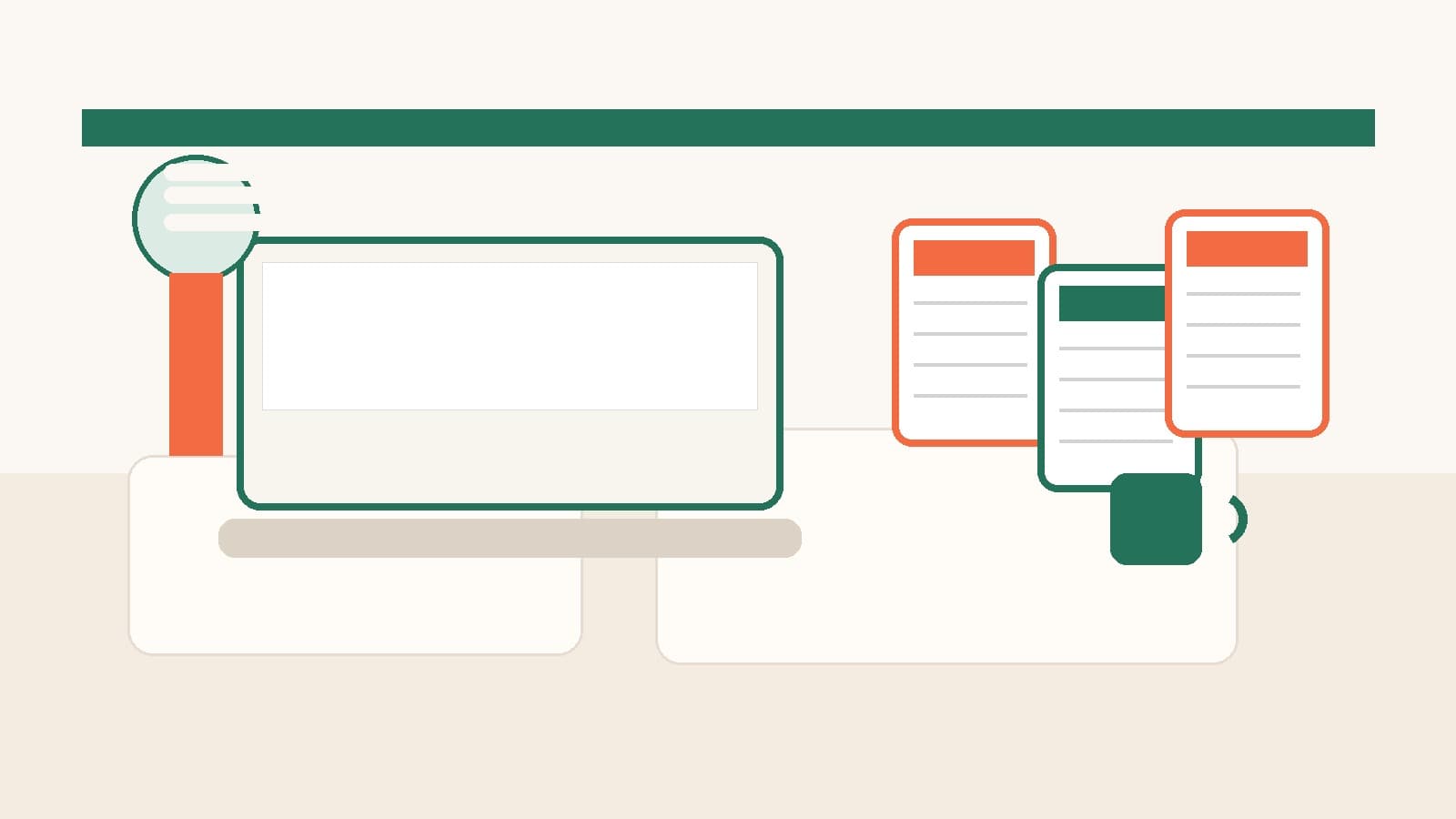Schreibtisch mit Laptop, Bewerberliste und Notizen für das Bewerbermanagement in kleinen Unternehmen